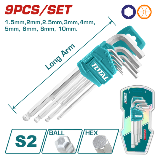 Total Allenkey Ball 1.5-10 9Pc Ls – THT106291