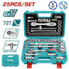 TOTAL 25PC SOCKET SET 1/2" IN BLOW MOULD BOX - THT121251