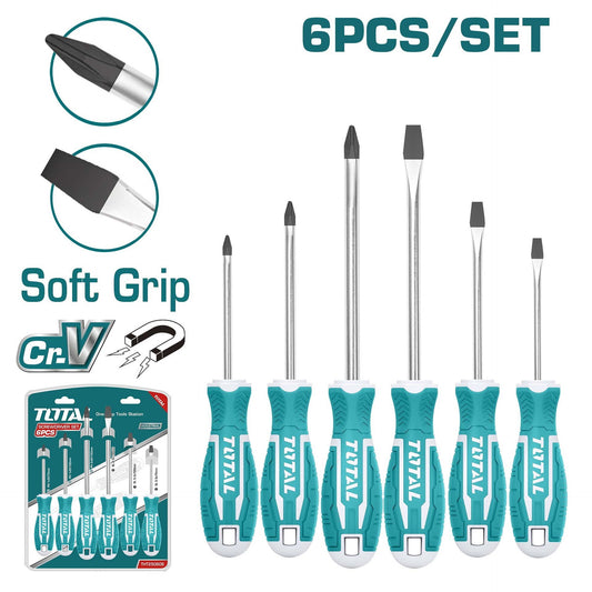 TOTAL 6PCE SCREWDRIVER SET Cr-V MATERIAL
