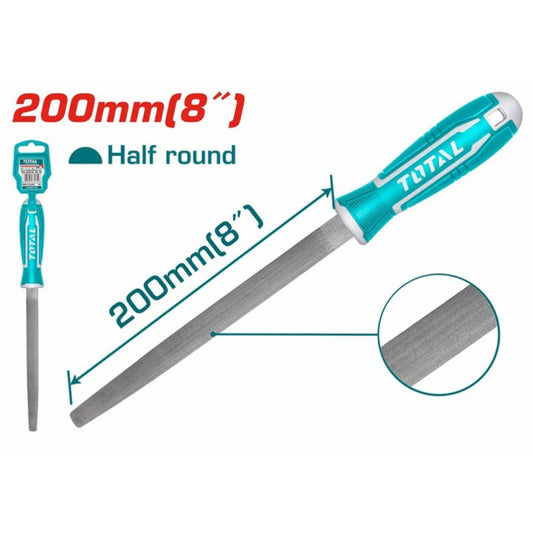TOTAL 200MM HALF ROUND STEEL FILE WITH HANDLE