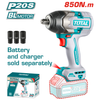 TOTAL 20V Impact Wrench 850nm 1/2'dr SOLO - TIWLI20851