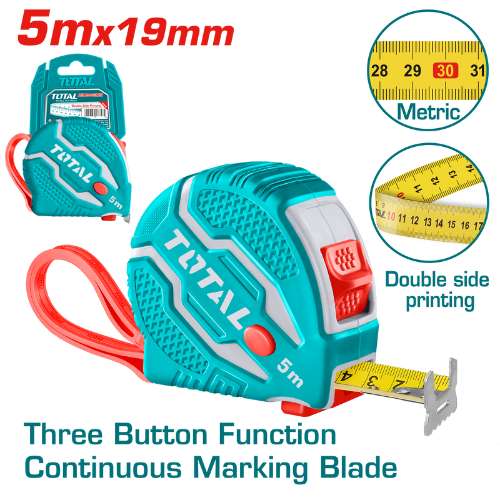 TOTAL 5MX19MM MEASURING TAPE METRIC ONLY