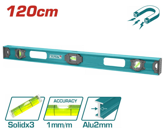 TOTAL 120CM SPIRIT LEVEL 5 PCS MAG