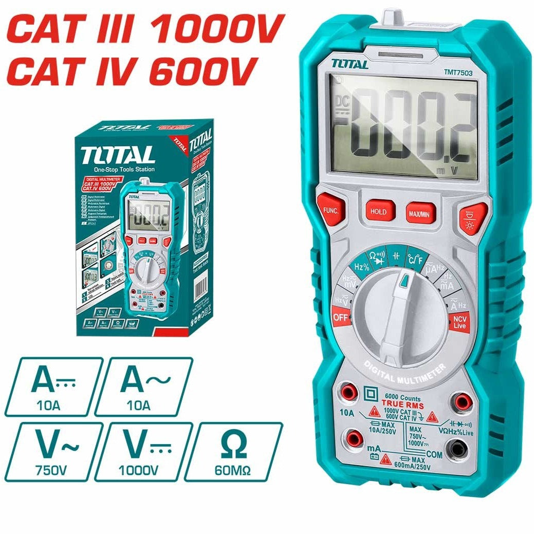 TOTAL AUTORANGE MULTIMETER - TMT47504 – Wheelquip Tools