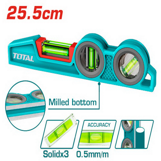Total Spirit Level 225m Mason 3 Vial – TMT921306