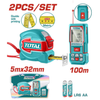 TOTAL Elect Laser Distance 100m+5m Tape 2PC KIT – TOS250902M