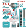 TOTAL 20V COMBO 2PC Impact Wrench 405Nm+Work Lamp – TOSLI23056