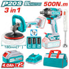 TOTAL 20V Combo 3Pc Imp Wrch 500nm-Polis+Blender 2x4Ah TOSLI240686 (SP)