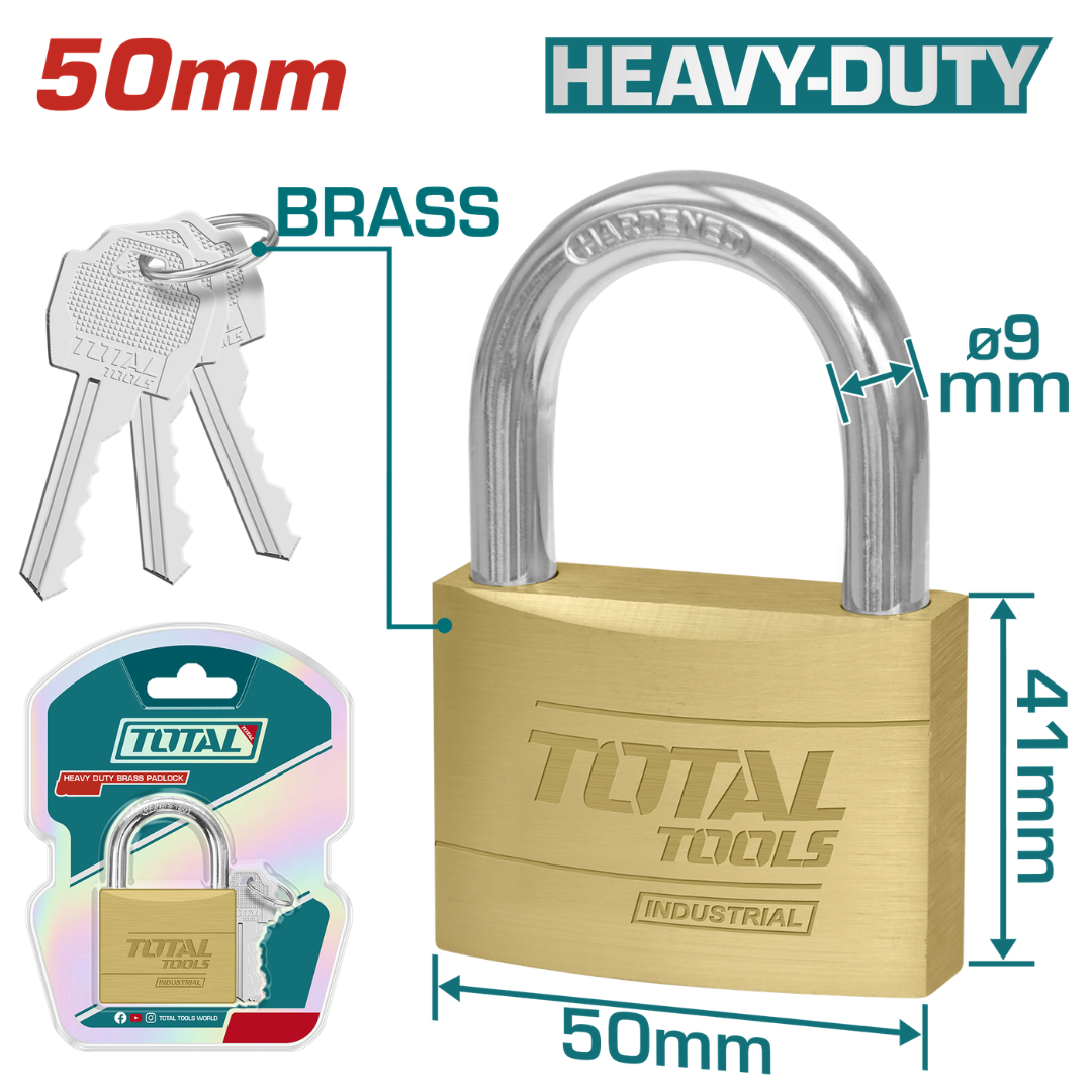 Total Padlock Brass HD 50mm – TLK32502