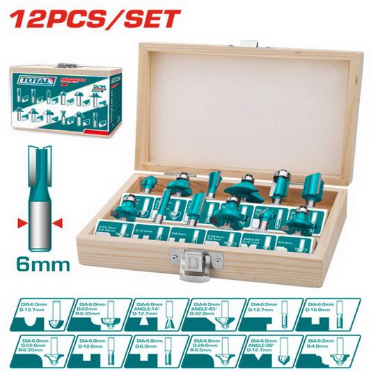 Total Router Bit Set 12Pc – TACSR0121