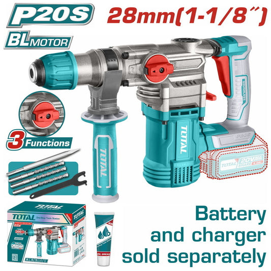TOTAL 20V Rotary hammer 28mm SOLO