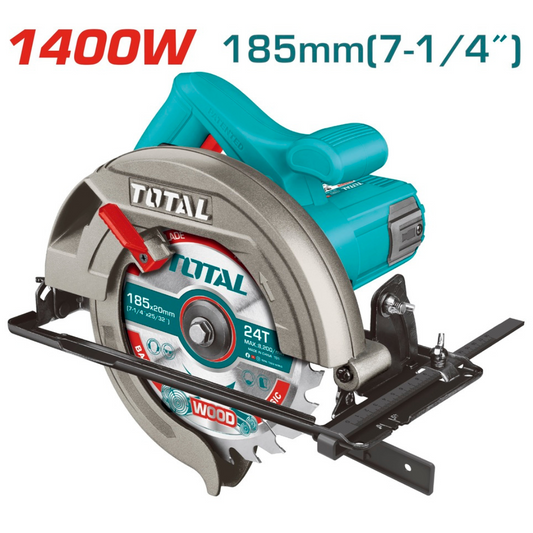 TOTAL 220V Circular Saw 185mm 1400W - TS11418526 (LB)