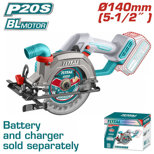 TOTAL 20V Circular Saw 140mm SOLO – TSLI1402