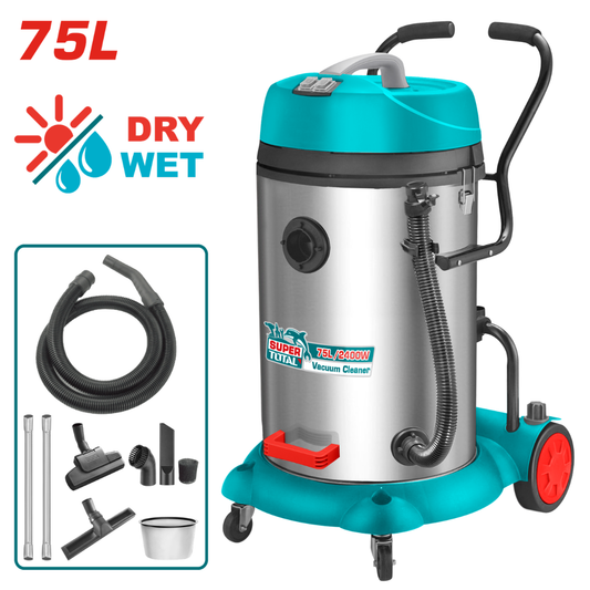 TOTAL 220V Vacuum Cleaner Wet & Dry 2400W 75L – TVC24751