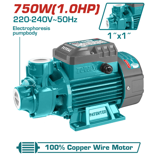 TOTAL 220V Water Pump 750W 50L – 52M (1.0HP) – TWP17506