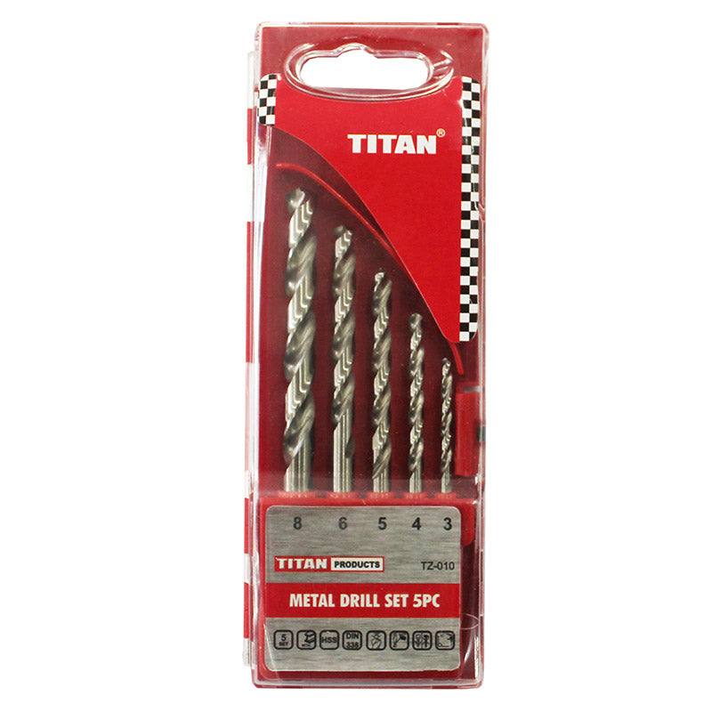 TITAN SET DRILL BIT METAL 5PC HALF GROUND