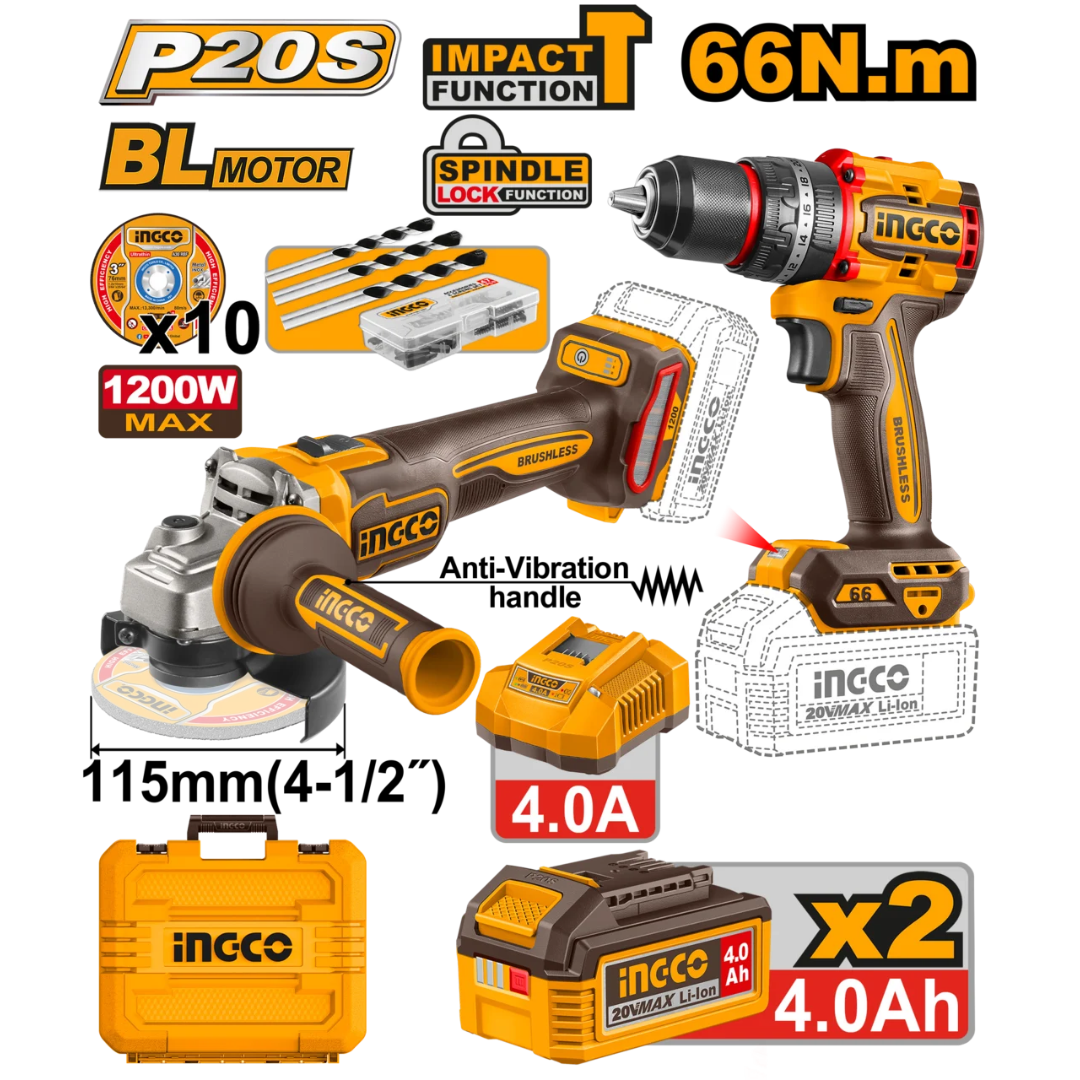 Ingco Lithium-ion 2 Piece Combo Kit - CKLI20256