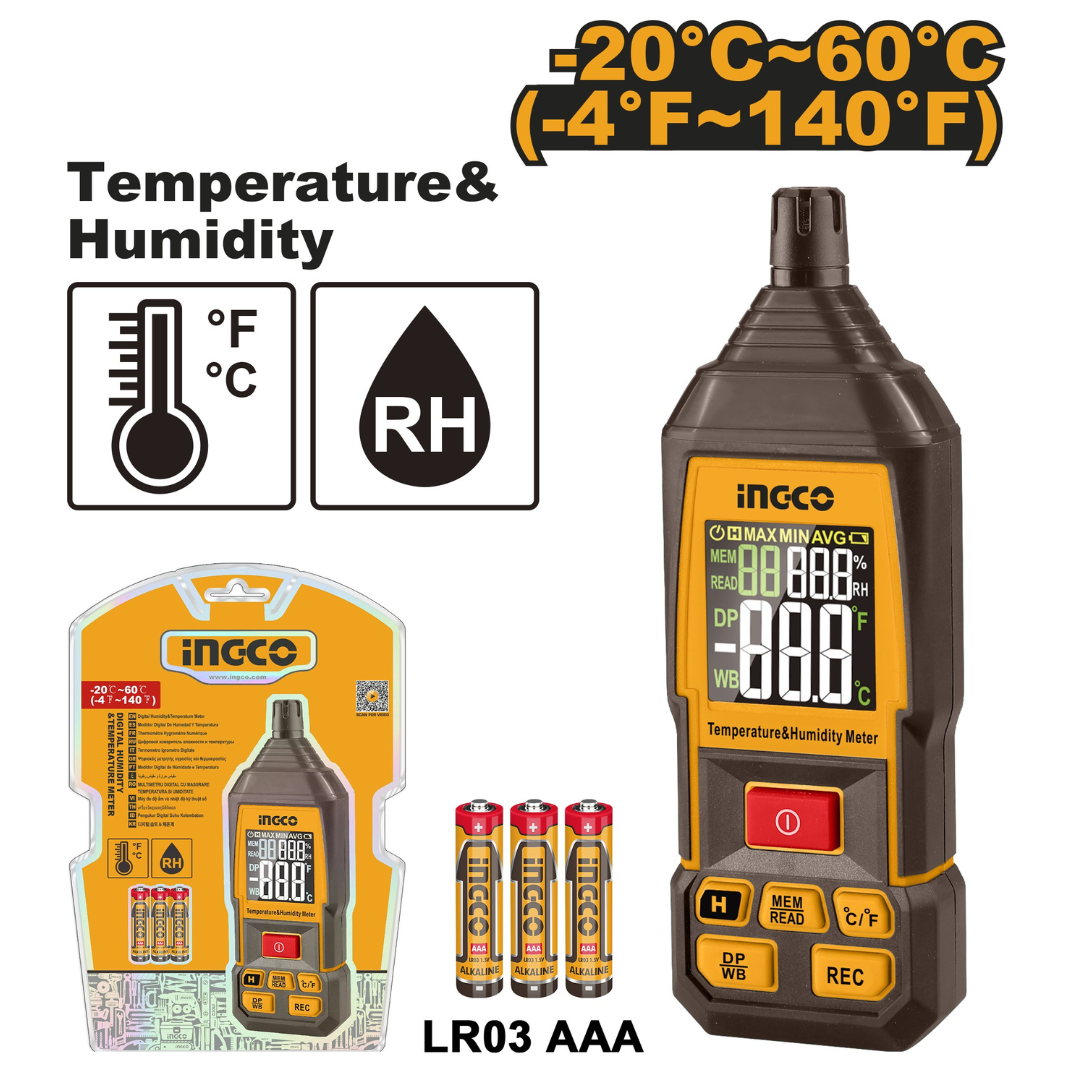 Ingco Digital humidity & temperature meter – Wheelquip Tools