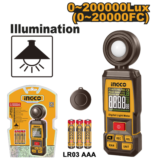 Ingco Digital light luxmeter 0–100,000 Lux