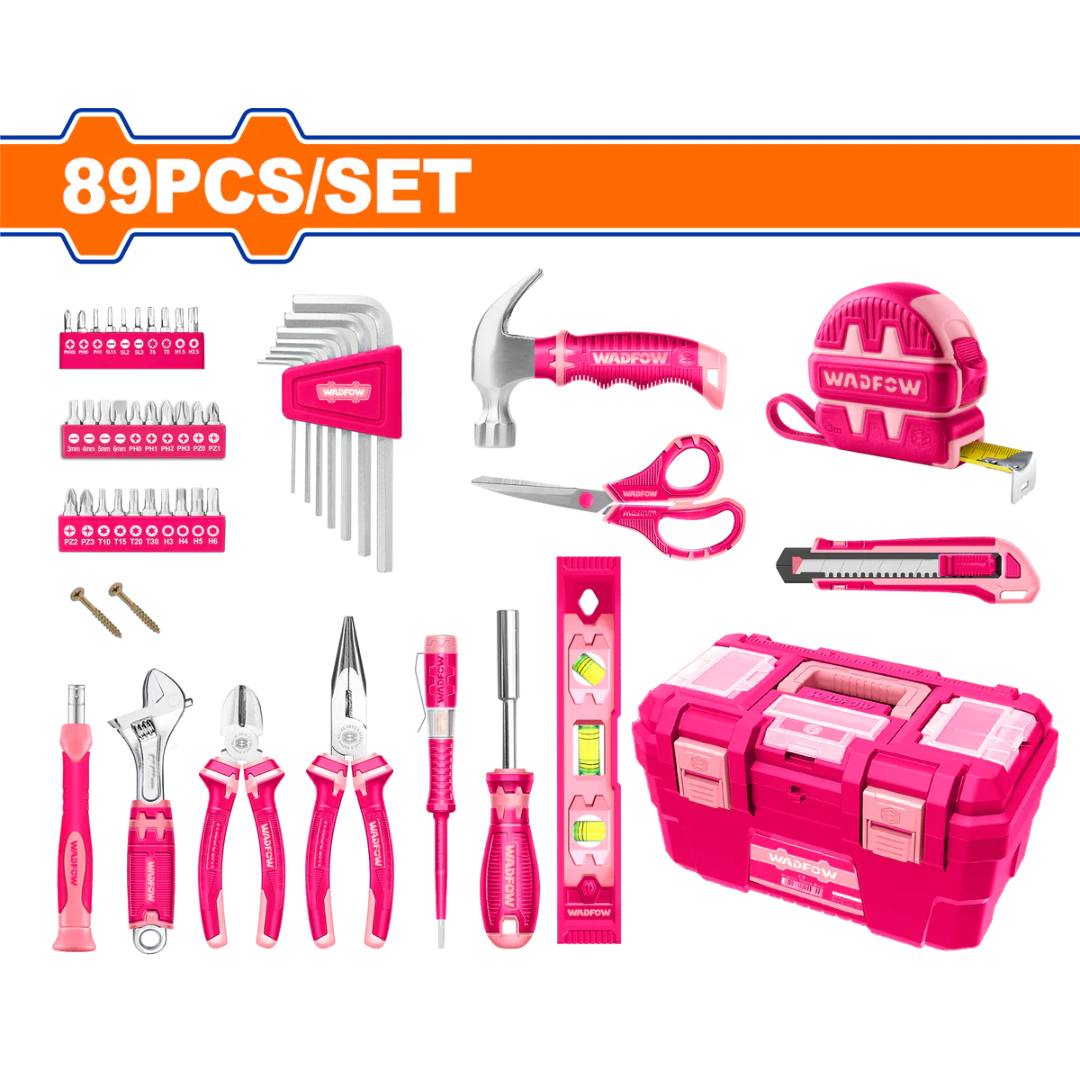 Wadfow 89 Piece Pink hand tool set