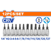 Wadfow Piece 12 Piece 1/4" Bit  socket set
