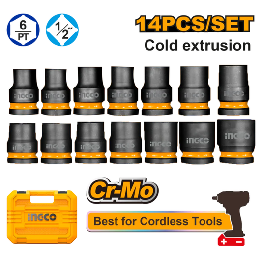 Ingco Socket Set 14 Piece 1/2" DR