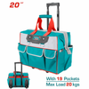 TOTAL TOOLBAG TELESCOPIC HANDLE+WHEELS 20KG / 19 POCKETS  THRRTB2012