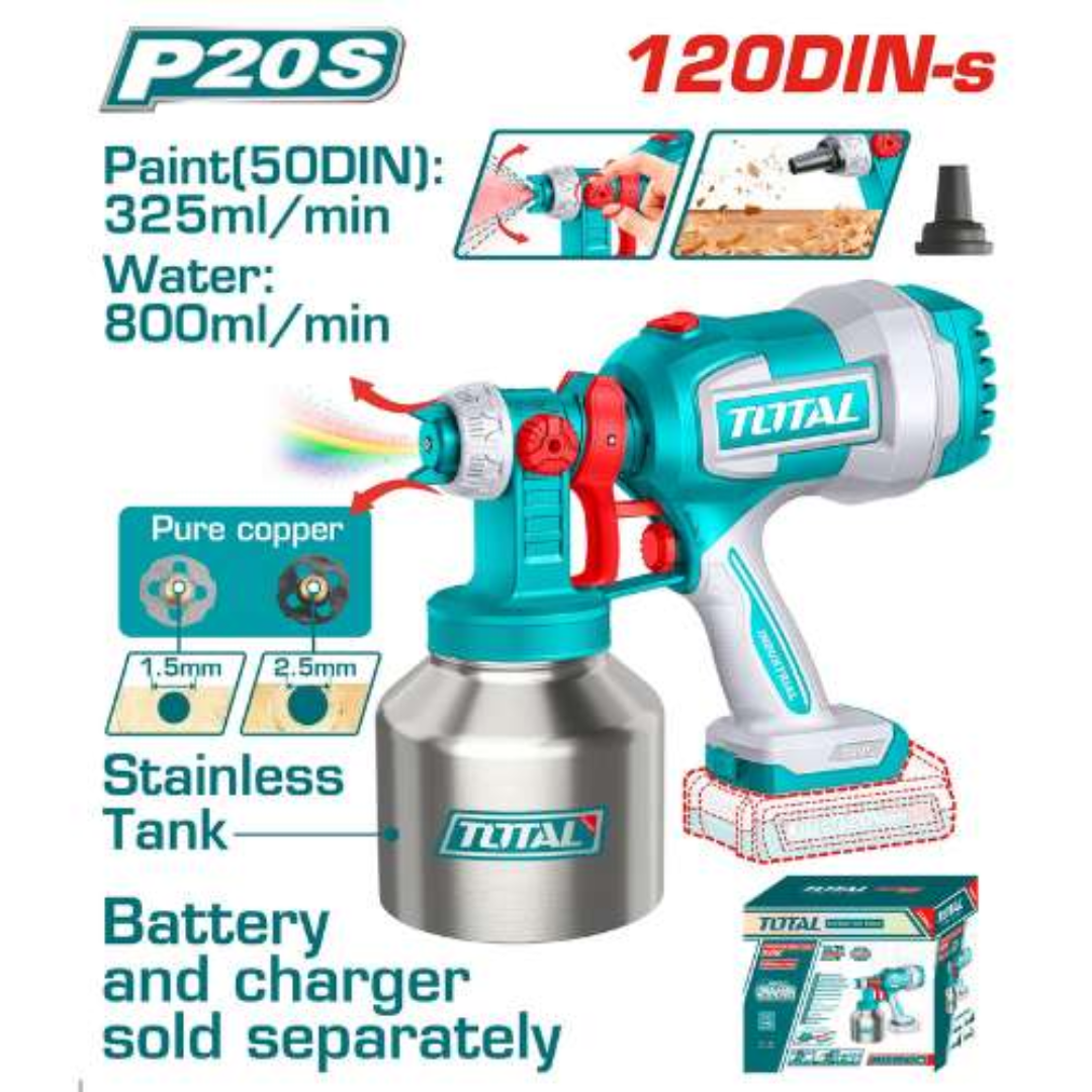 TOTAL 20V Spray Gun 800ml SOLO – TSGLI20041