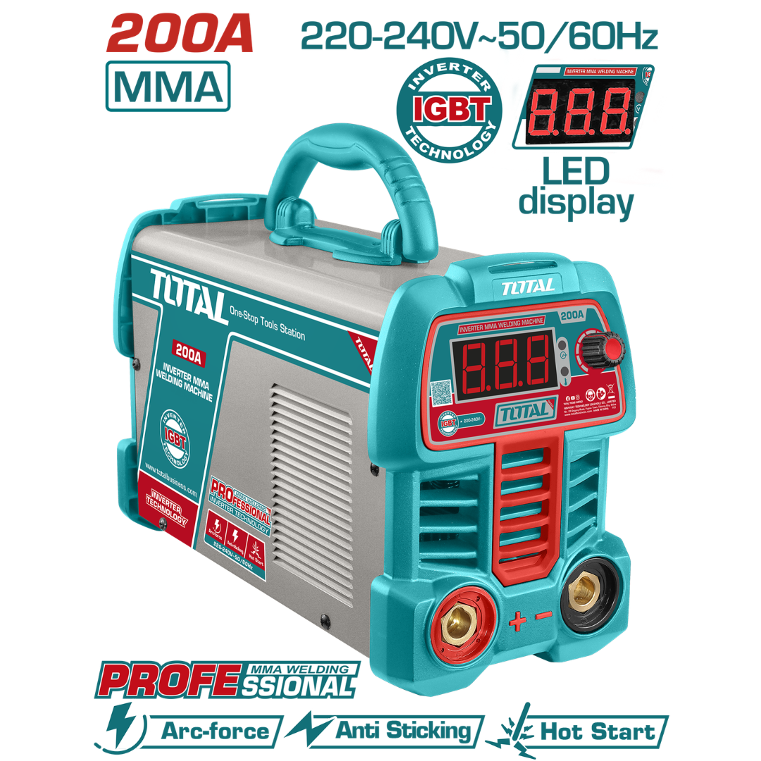 TOTAL 220V Welder Inverter 200Amp 60% Duty Cycle – TW220069