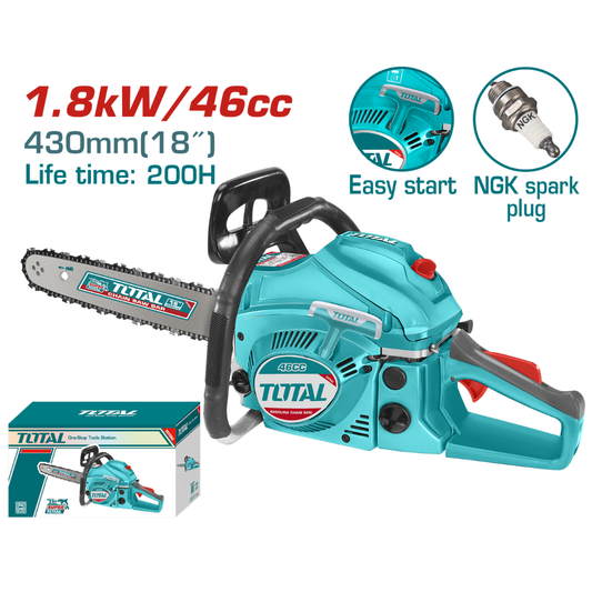 TOTAL Chain Saw 18″ Petrol 1.8kw 46cc – TG5451811