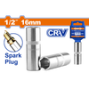 Wadfow 1/2" Spark plug socket 16mm - WSC4216