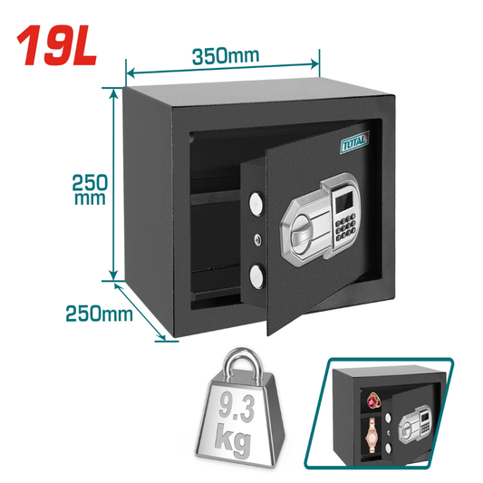 Total Safe Electronic 19L (25x35x25cm) – TESF2501