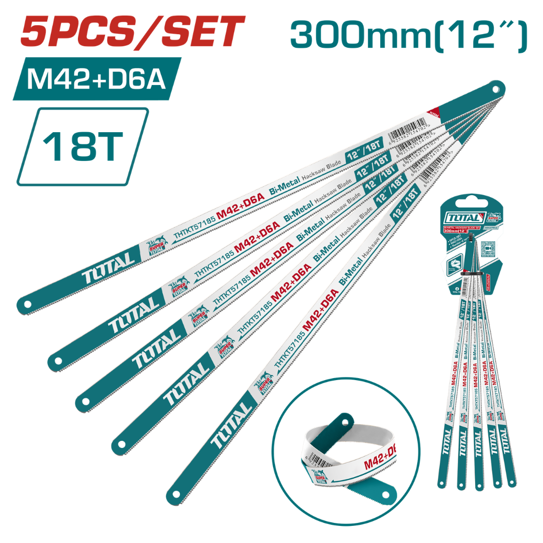 Total Hacksaw Blade 18T 5PC – THTKT57185