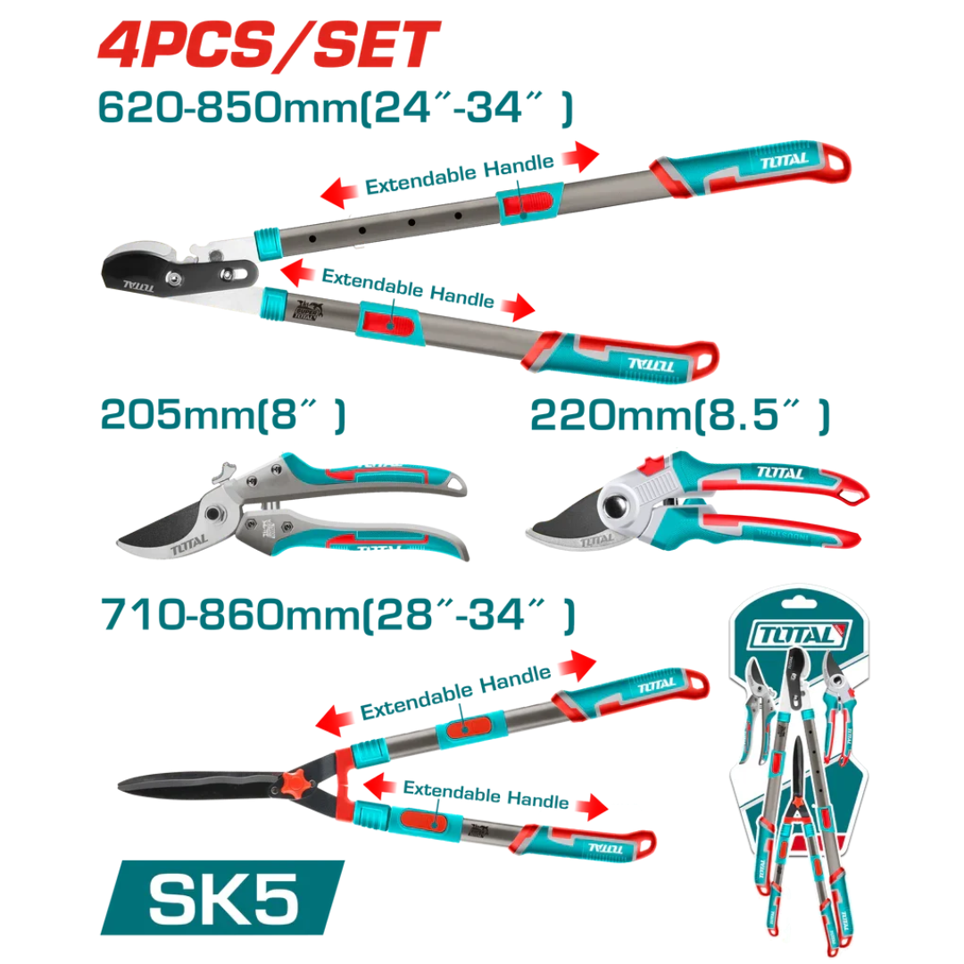 TOTAL Tools 4-Piece garden shears set - THT1593401
