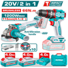 Total 20V COMBO 2PC Drill 66nm+115mm Grinder+Disc – TCKLI20256