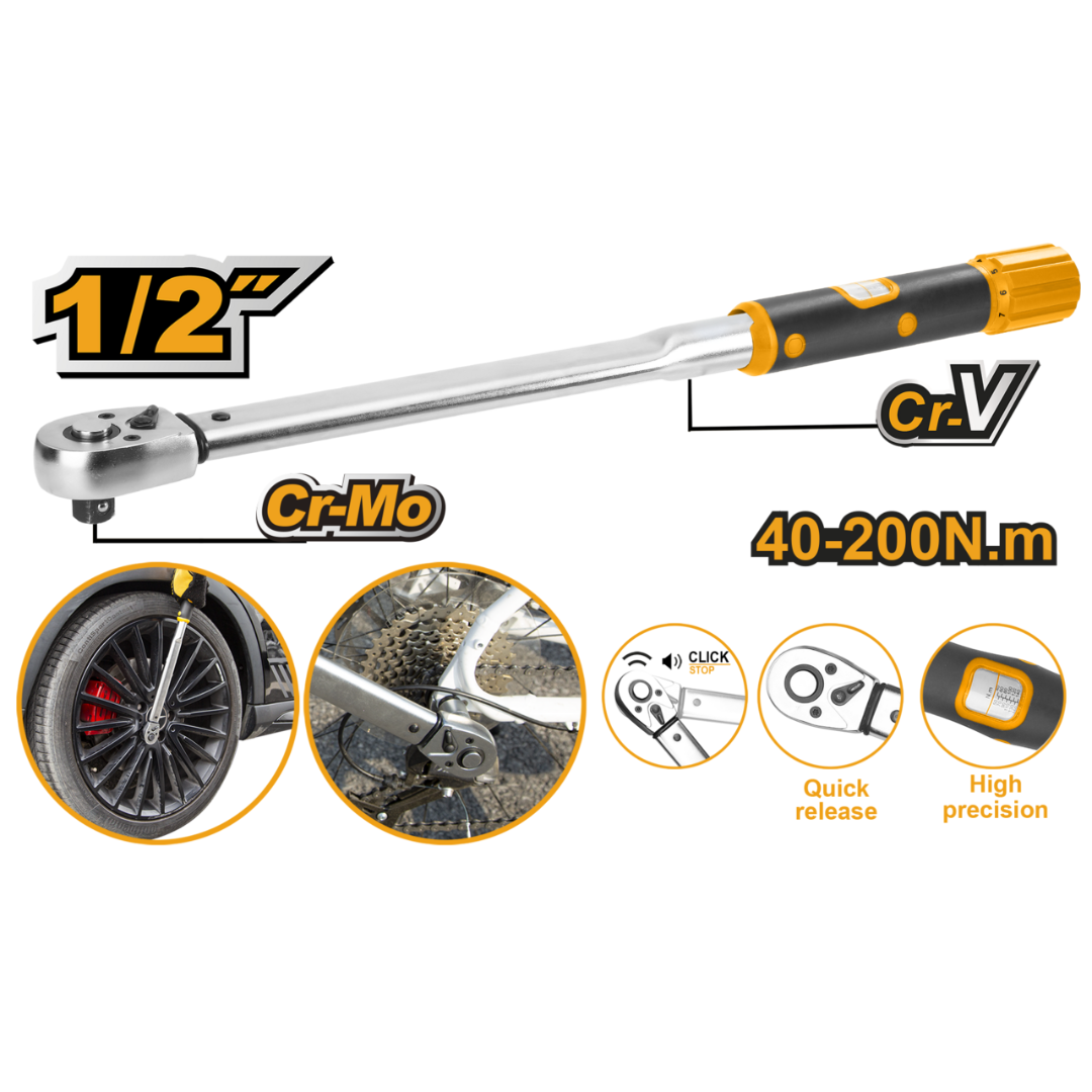 Ingco Torque Wrench 1/2"  40 -200nm - HPTW200N1