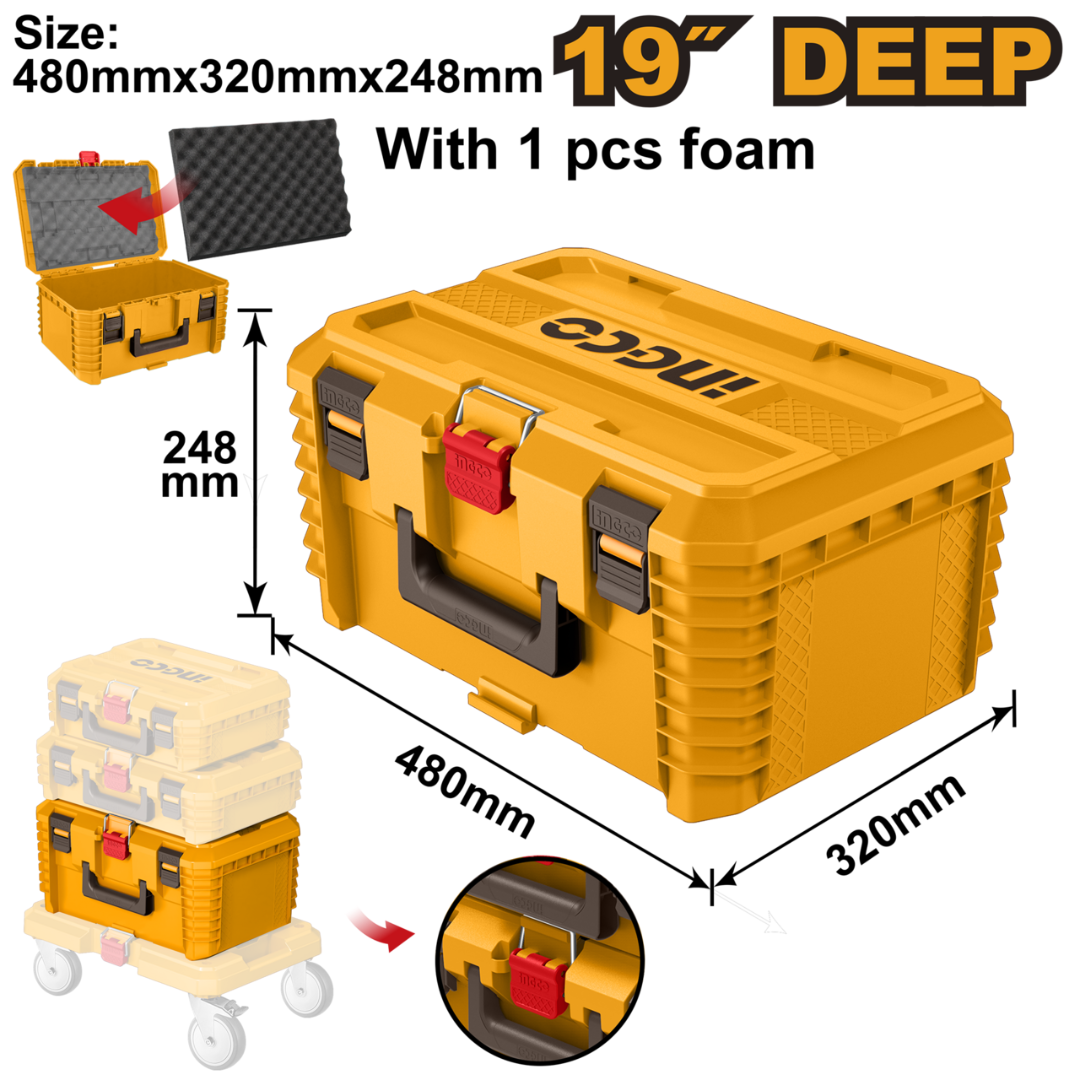 Ingco Stackable Tool Box 19" Deep - PBXS103