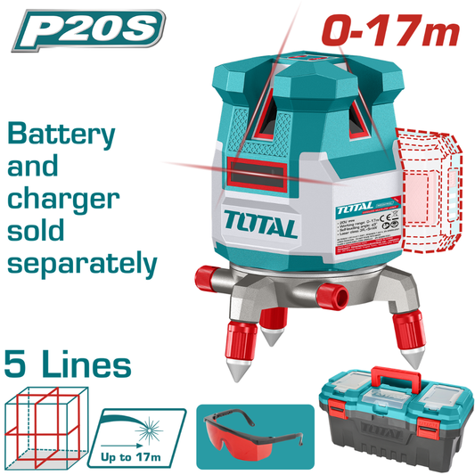Total 20V Multi Line Laser 0-17m SOLO – TLL305206