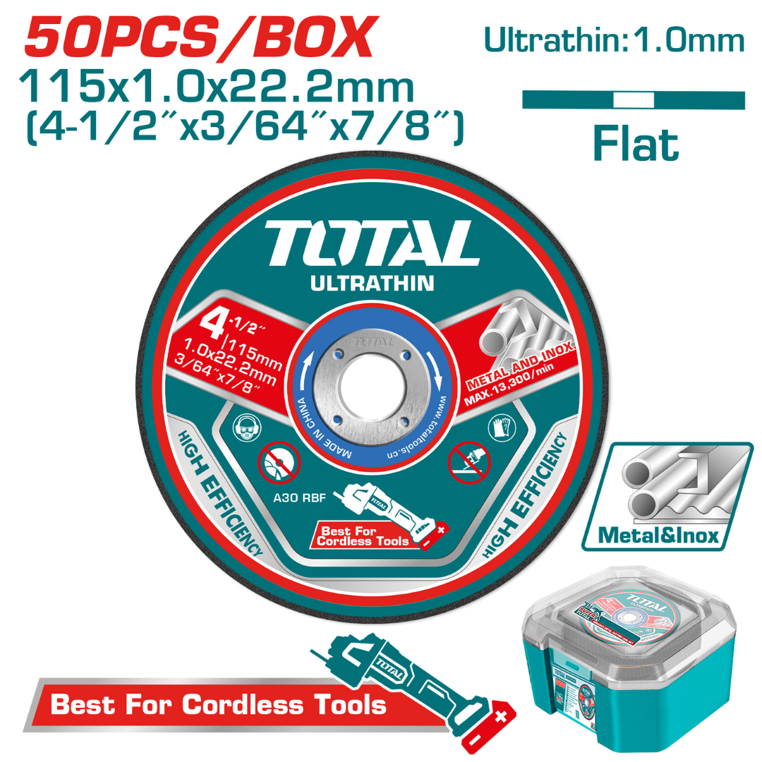 Total Abrasive Cutting 115mmx1.0 50Pcs – TAC1050115
