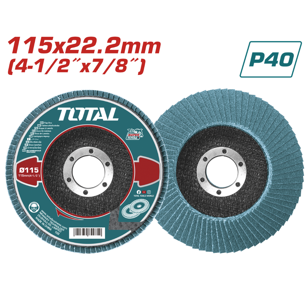 Total Abrasive Flap Disc 115XP40 ZA Blue – TAC641151