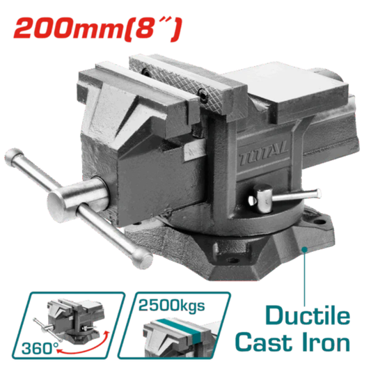 TOTAL Bench Vice Swivel 200mm – THT6186