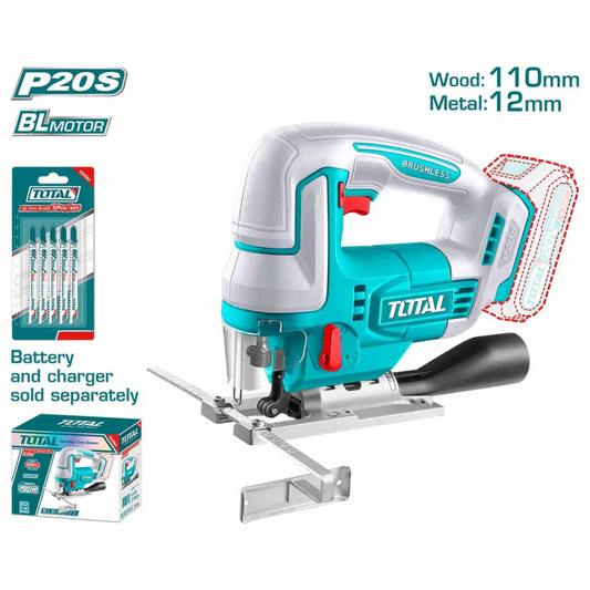 TOTAL 20V Cordless Jigsaw SOLO c/w 5pc blade - TJSLI1008 (LB)