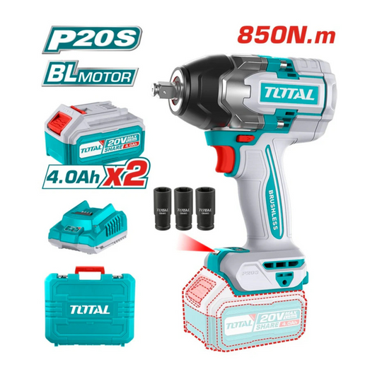 TOTAL 20V Impact Wrench KIT 850nm 4AH