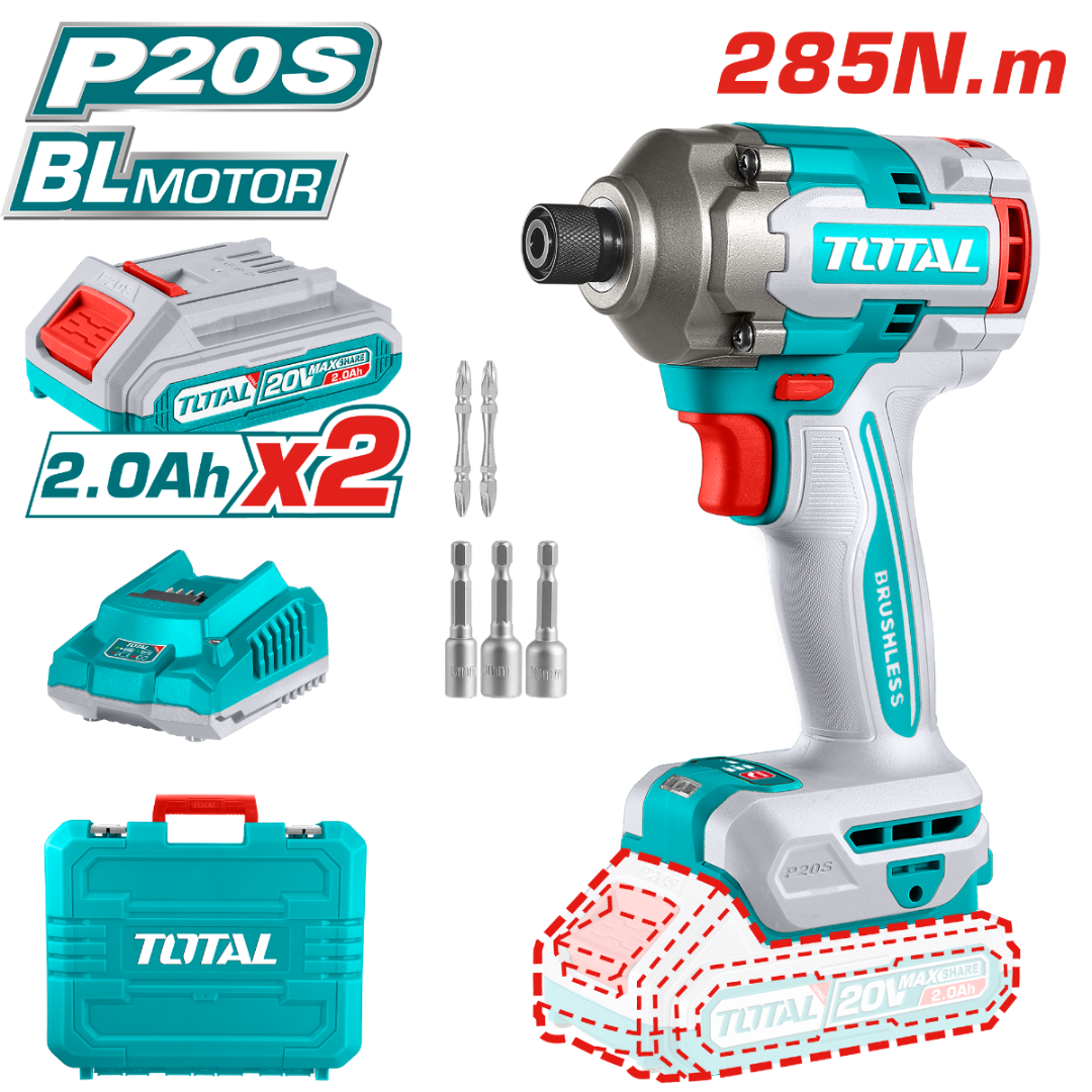 TOTAL 20V Impact driver KIT 2AH - TIRLI2028 – Wheelquip Tools