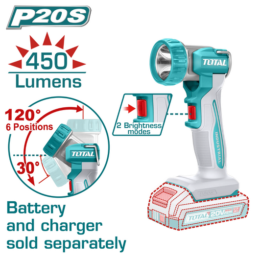 CORDLESS 20V WORK LAMP 450LUM SOLO