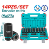TOTAL Socket Set Impact 14Pc 1/2DR Tube 10-27mm – THKISD12143L