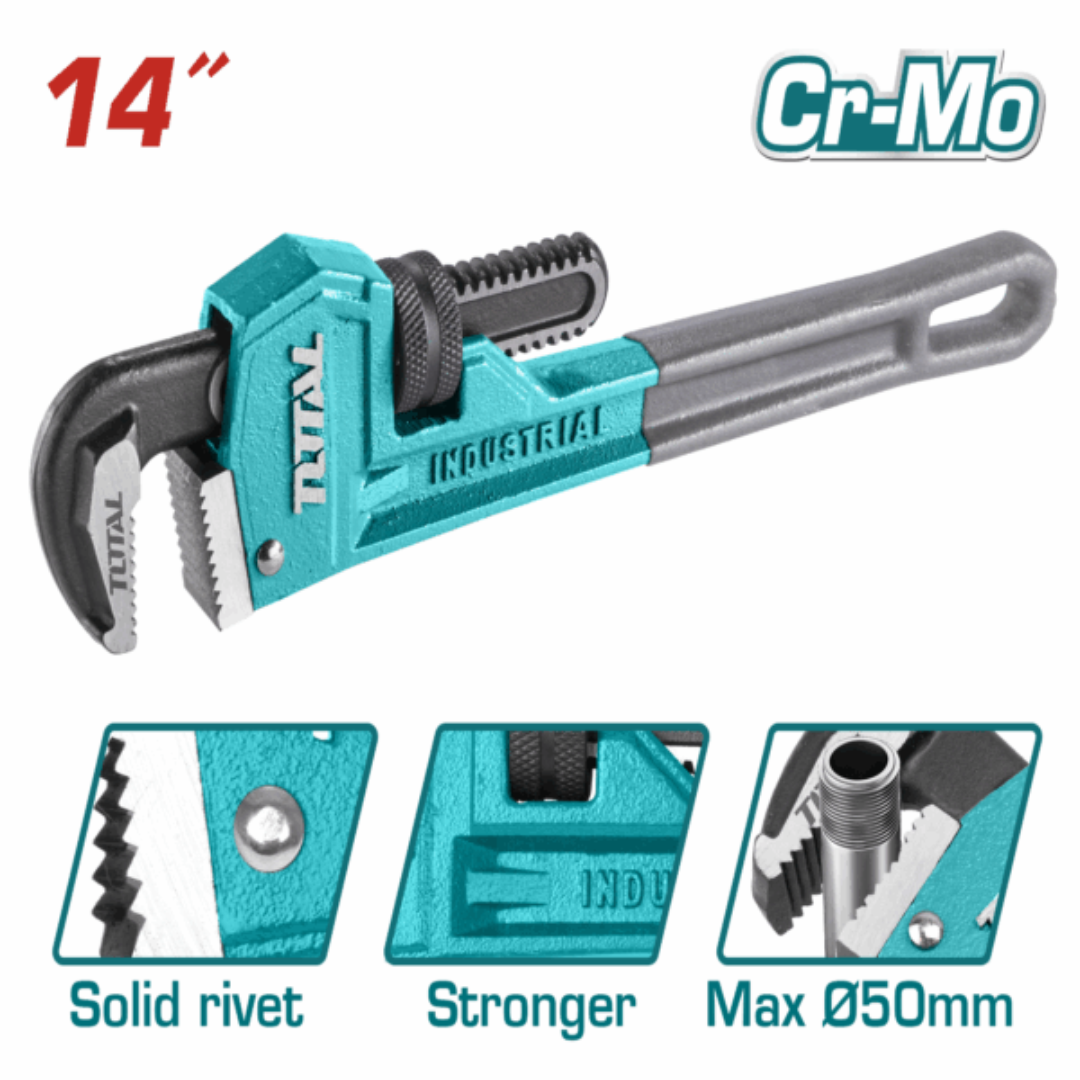 TOTAL 350MM/14" PIPE WRENCH - CAST BODY - THT171146