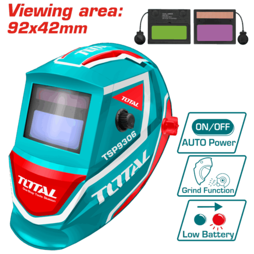 TOTAL AUTO DARKENING WELDING HELMET 92×42MM