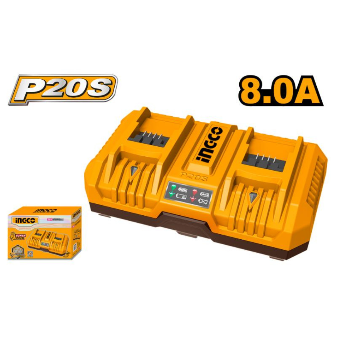 Ingco 20V Dual Port Battery Charger 8A - FCLI2082