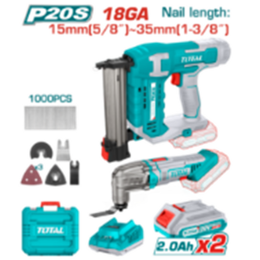 TOTAL CORDLESS 20V NAILER & MULTITOOL KIT - BM
